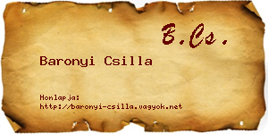 Baronyi Csilla névjegykártya
